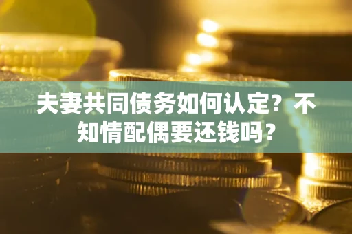 武汉夫妻共同债务如何认定？不知情配偶要还钱吗？