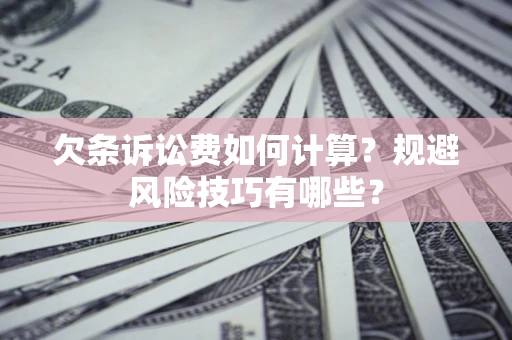 武汉欠条诉讼费如何计算？规避风险技巧有哪些？