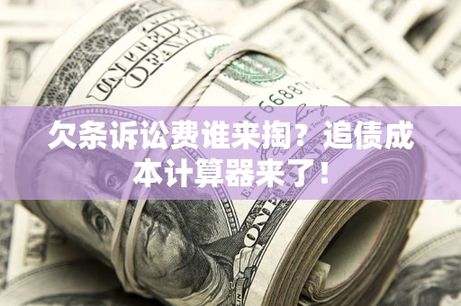 武汉欠条诉讼费谁来掏？追债成本计算器来了！