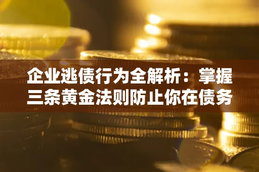 武汉企业逃债行为全解析：掌握三条黄金法则防止你在债务乱局中“踩雷”